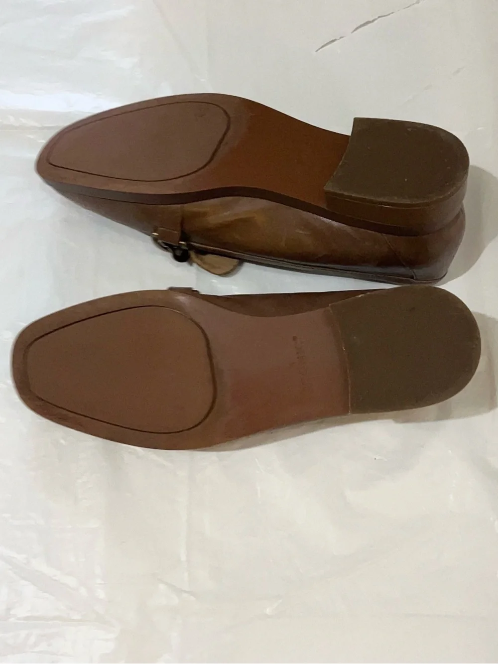 Vionic Brown Leather Chain-Trim Loafers US SIZE 9